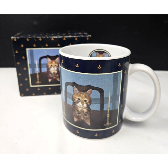 Vintage Lang & Wise Lord Buffington Cat Mug Lowell Herrero Painting 1997 NEW - Picture 1 of 16